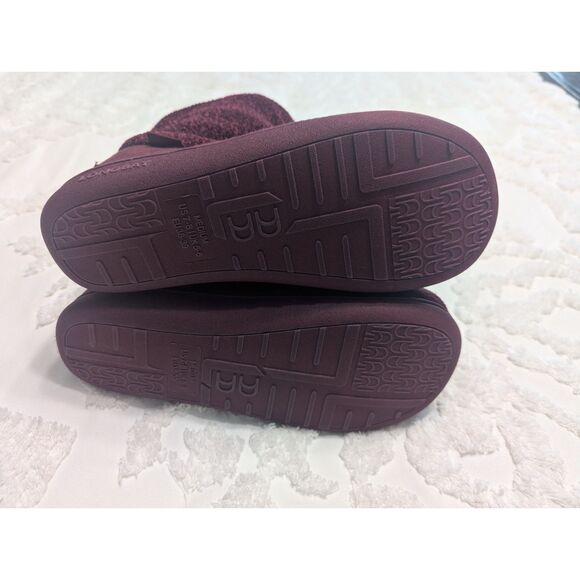 LongBay Warm Chenille Bootie Slippers Memory Foam Wine Red M 7-8 - Picture 6 of 7
